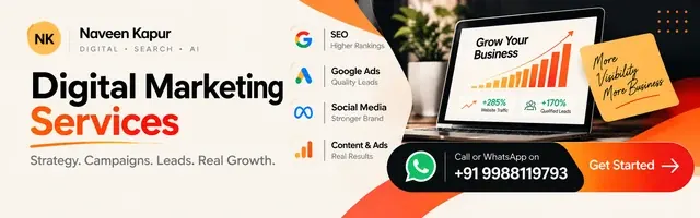 Naveen Kapur digital marketing services. Call or WhatsApp +91 9988119793